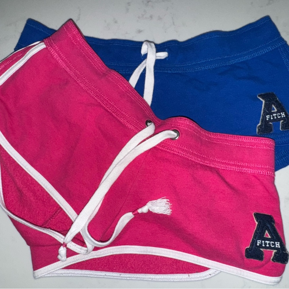 Abercrombie & Fitch Pink and Blue Mini Shorts